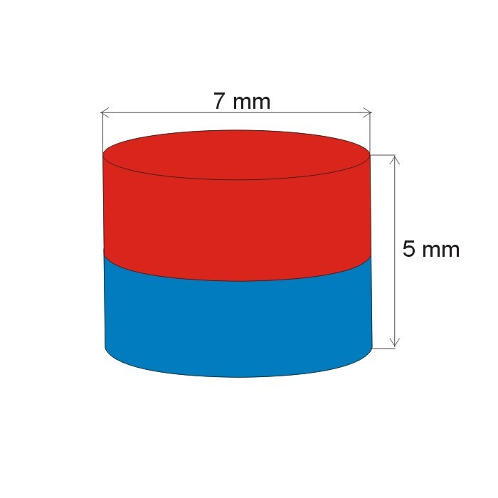 Magnet neodim cilindru cu diam.7x5 N 80 °C, VMM7-N42 [2]