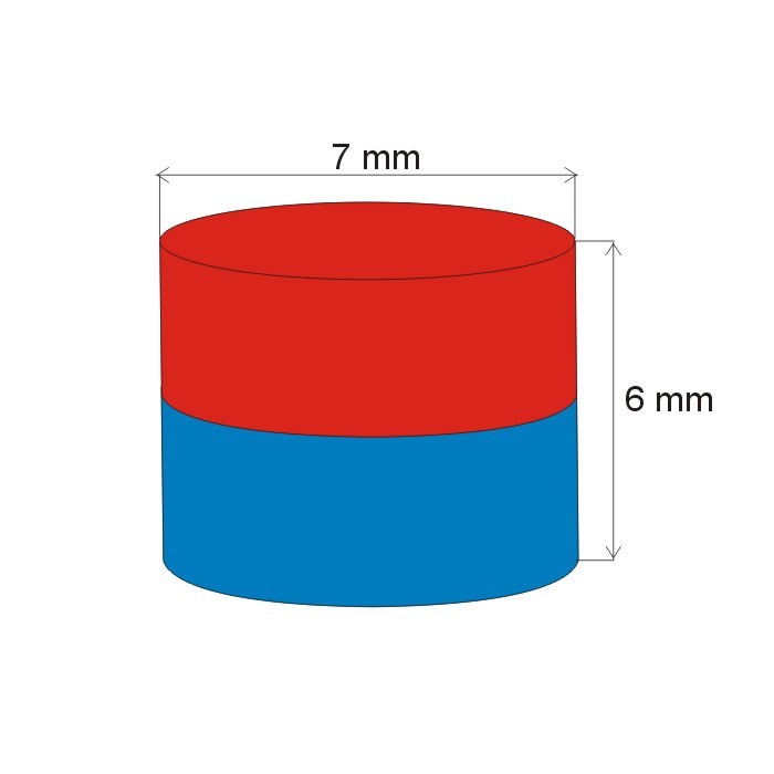 Magnet neodim cilindru cu diam.7x6 N 80 °C, VMM7-N42 [2]