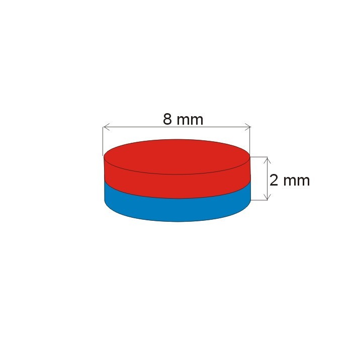 Magnet neodim cilindru cu diam.8x2 N 80 °C, VMM4-N30 [2]