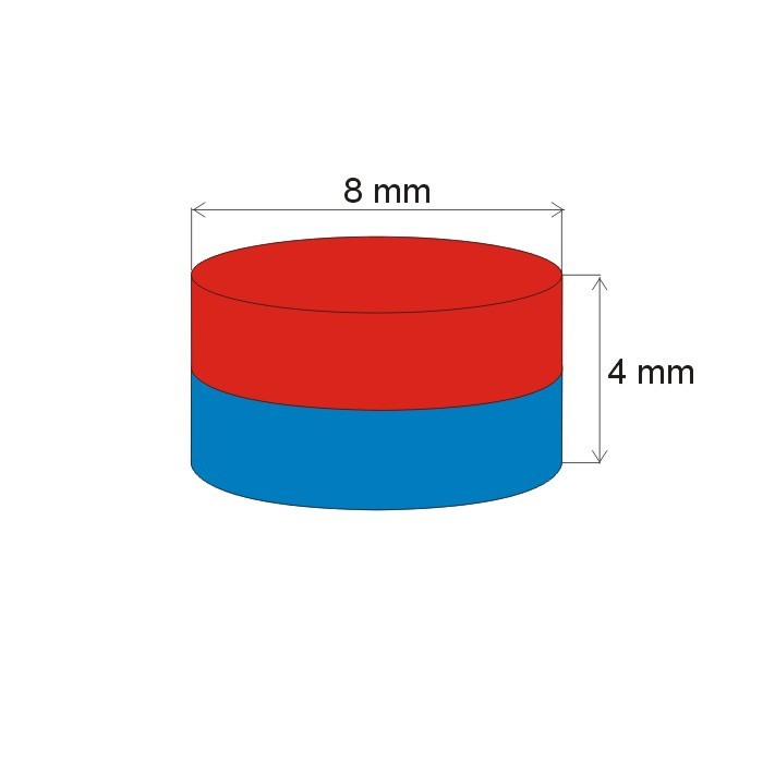 Magnet neodim cilindru cu diam.8x4 N 120 °C, VMM4H-N35H [2]