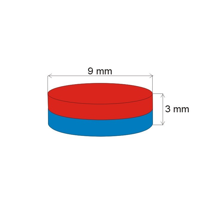 Magnet neodim cilindru cu diam.9x3 N 80 °C, VMM7-N42 [2]