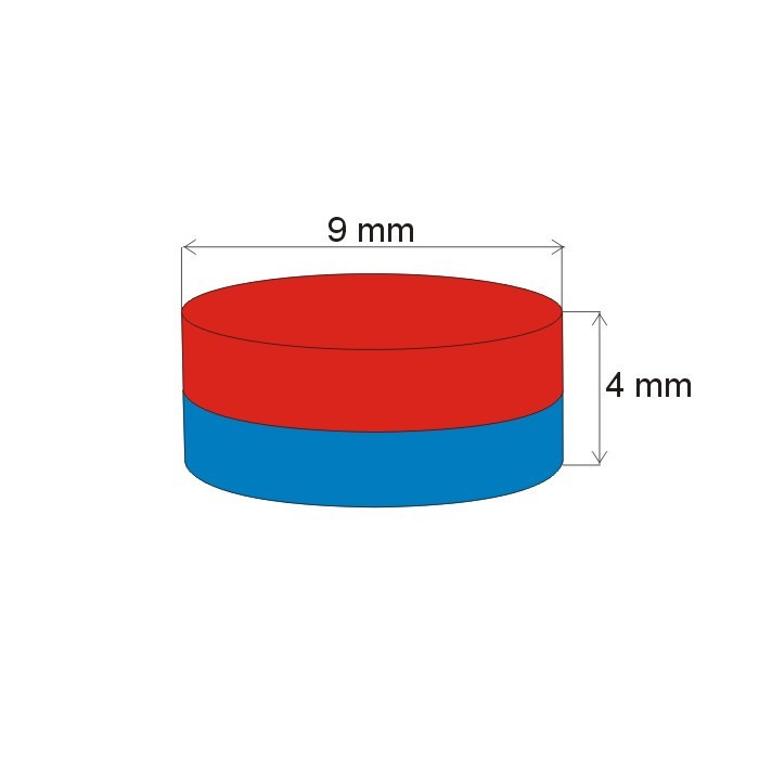 Magnet neodim cilindru cu diam.9x4 N 80 °C, VMM7-N42 [2]