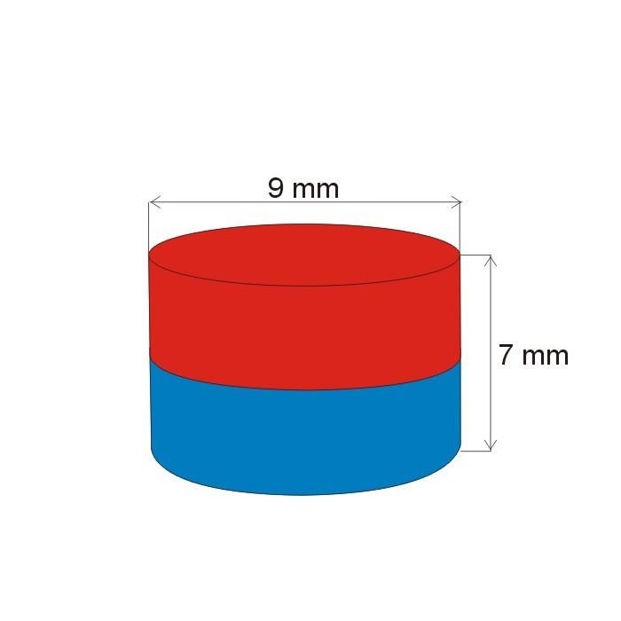 Magnet neodim cilindru cu diam.9x7 N 80 °C, VMM7-N42 [2]