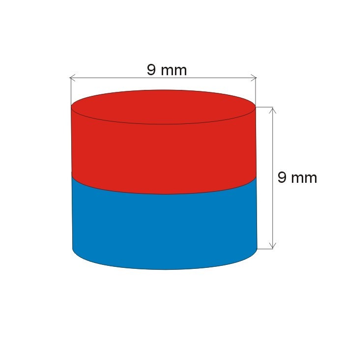 Magnet neodim cilindru cu diam.9x9 N 80 °C, VMM7-N42 [2]