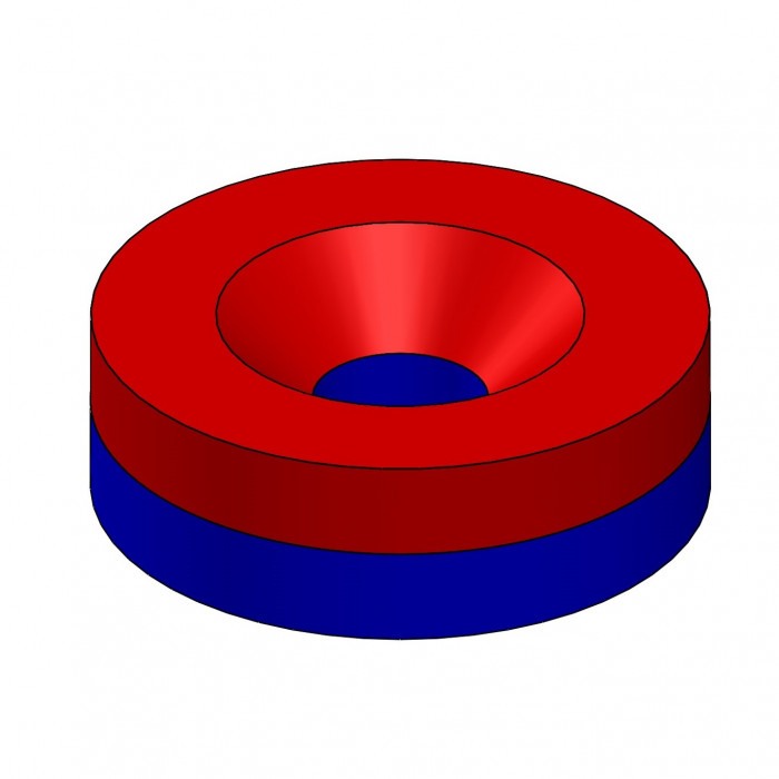 Magnet neodim cilindru cu gaură pentru șurub cu cap înecat diam. 15,8 x 5 N 80 °C, VMM7 [4]