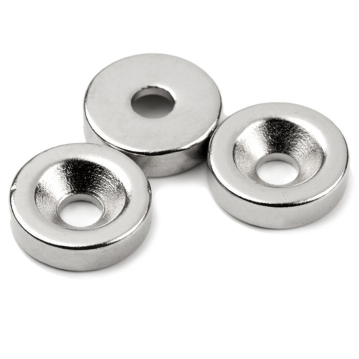 Magnet neodim cilindru cu gaură pentru șurub cu cap înecat diam. 15 x 4,5 x 4 N 80 °C, VMM4-N35 [2]