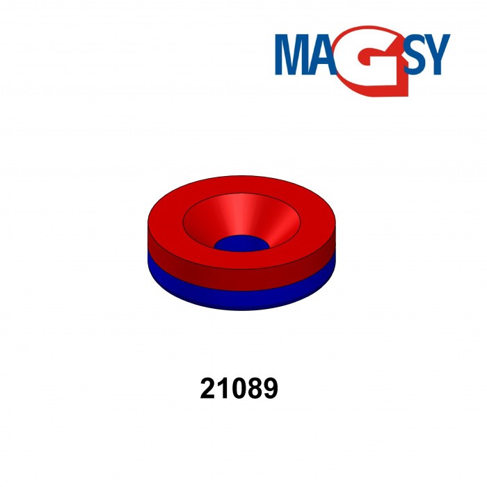 Magnet neodim cilindru cu gaură pentru șurub cu cap înecat diam. 15 x 4,5 x 4 N 80 °C, VMM4-N35 [5]
