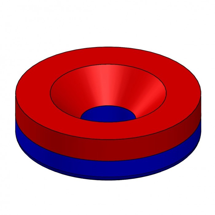 Magnet neodim cilindru cu gaură pentru șurub cu cap înecat diam. 15 x 4,5 x 4 N 80 °C, VMM4-N35 [4]