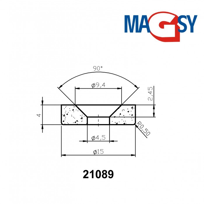 Magnet neodim cilindru cu gaură pentru șurub cu cap înecat diam. 15 x 4,5 x 4 N 80 °C, VMM4-N35 [3]
