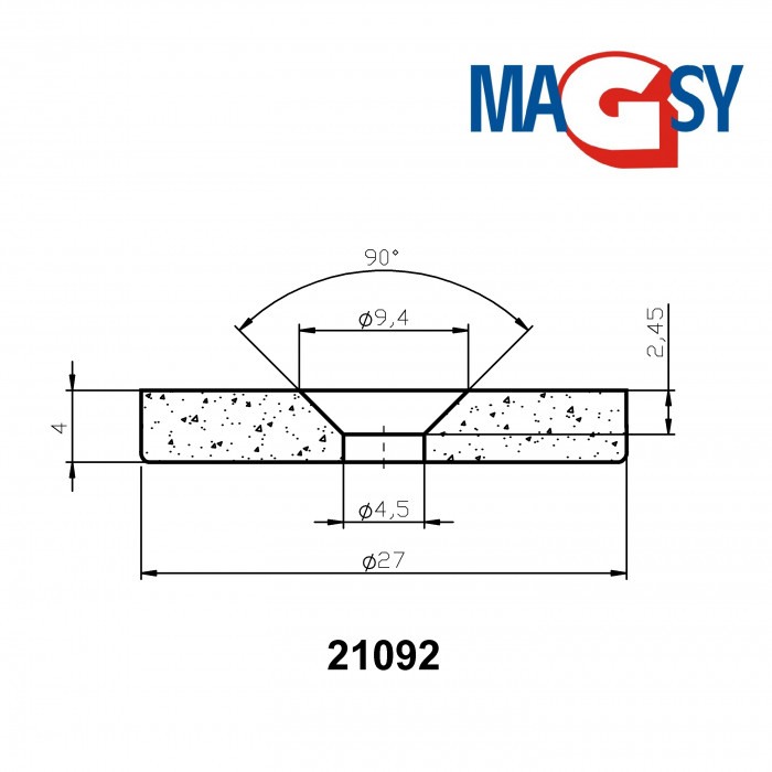 Magnet neodim cilindru cu gaură pentru șurub cu cap înecat diam. 27 x 4 N 80 °C, VMM4-N35 [3]