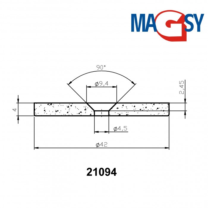 Magnet neodim cilindru cu gaură pentru șurub cu cap înecat diam. 42 x 4 N 80 °C, VMM4-N35 [4]
