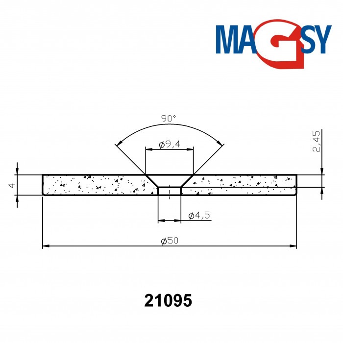 Magnet neodim cilindru cu gaură pentru șurub cu cap înecat diam. 50 x 4 N 80 °C, VMM4-N35 [4]