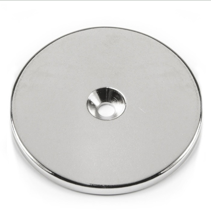 Magnet neodim cilindru cu gaură pentru șurub cu cap înecat diam. 50 x 4 N 80 °C, VMM4-N35 [1]