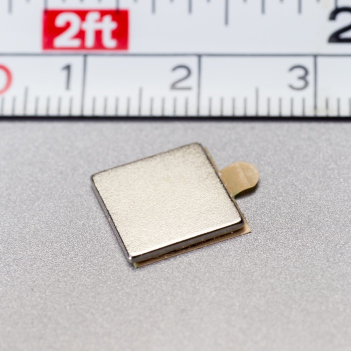 Magnet neodim cu autoadeziv 3M, 10x10x1 mm, grosime autocolantă 0,06 mm [2]