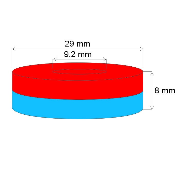 Magnet neodim inel cu diam.29x diam.9,2x8 N 120 °C, VMM9H-N48H [2]