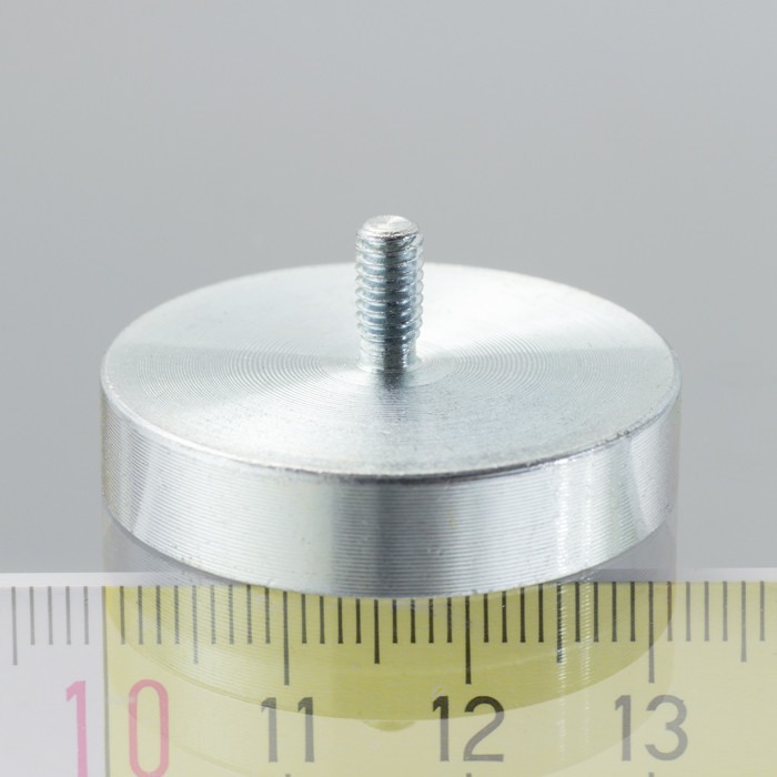 Magnet oală cu coadă, diam. 32 x înălțime 7 mm cu filet exterior M4, înălțime filet 8 mm [1]