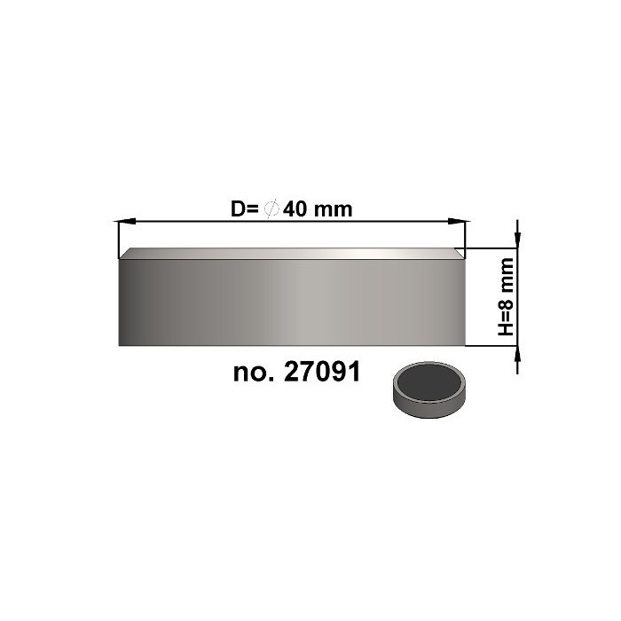 Magnet oală diam. 40 x înălțime 8 mm, fără filet [3]