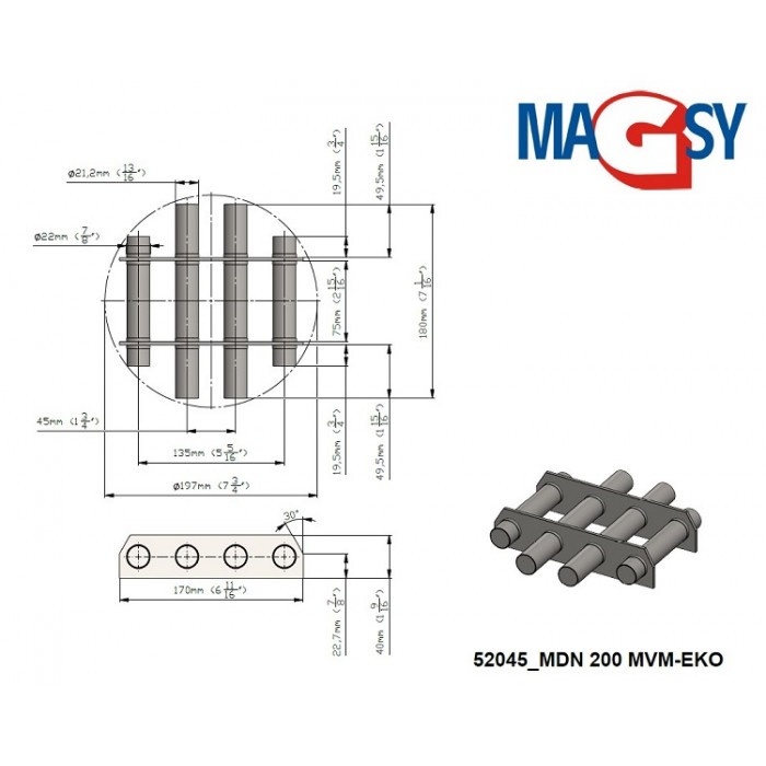 Magnet pentru pâlnia de alimentare MDN 200 MVM-EKO [6]