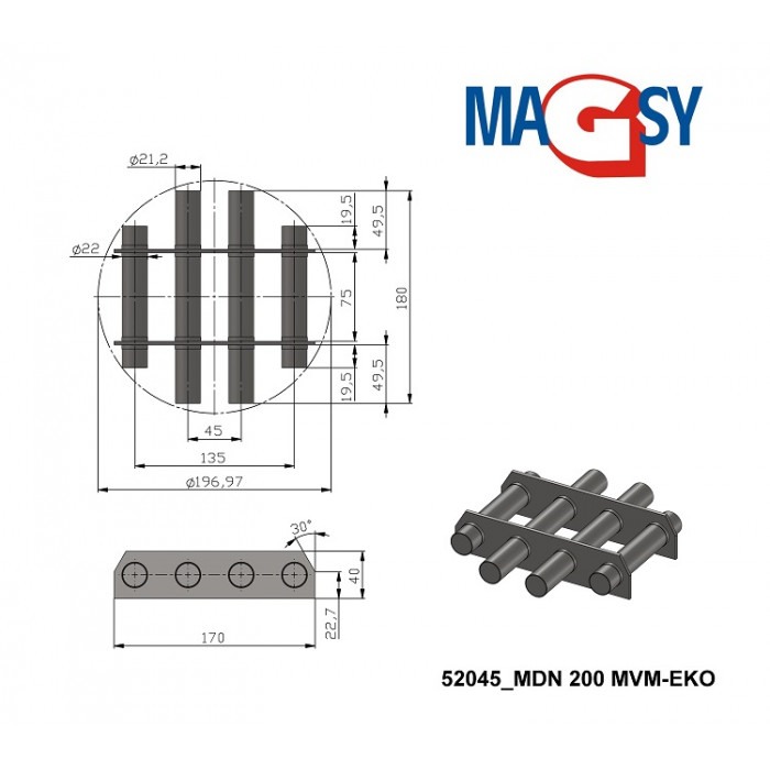 Magnet pentru pâlnia de alimentare MDN 200 MVM-EKO [4]