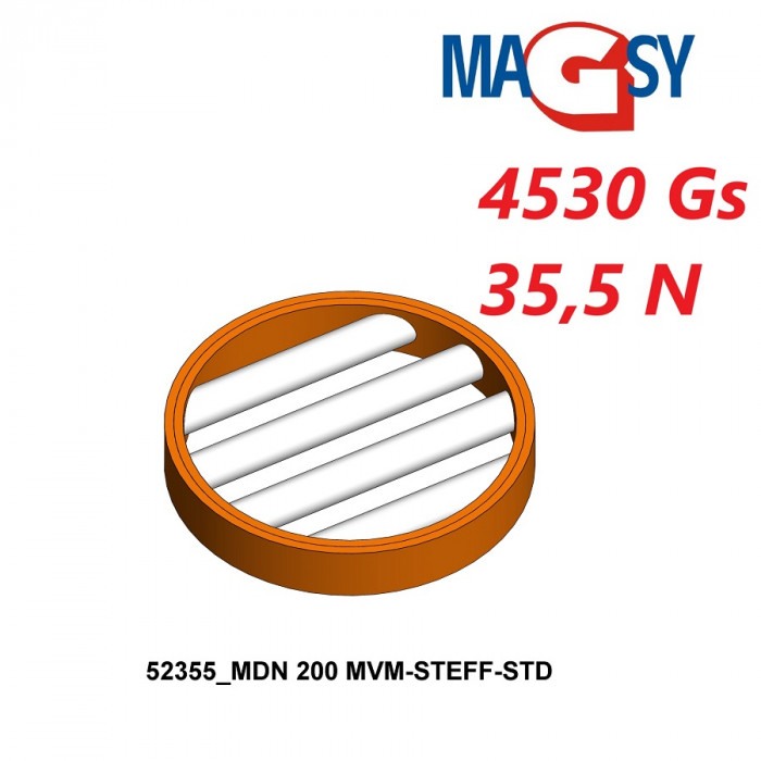 Magnet pentru pâlnia de alimentare MDN 200 MVM-STEFF-STD, 4.530 Gs, 35,5 N [2]