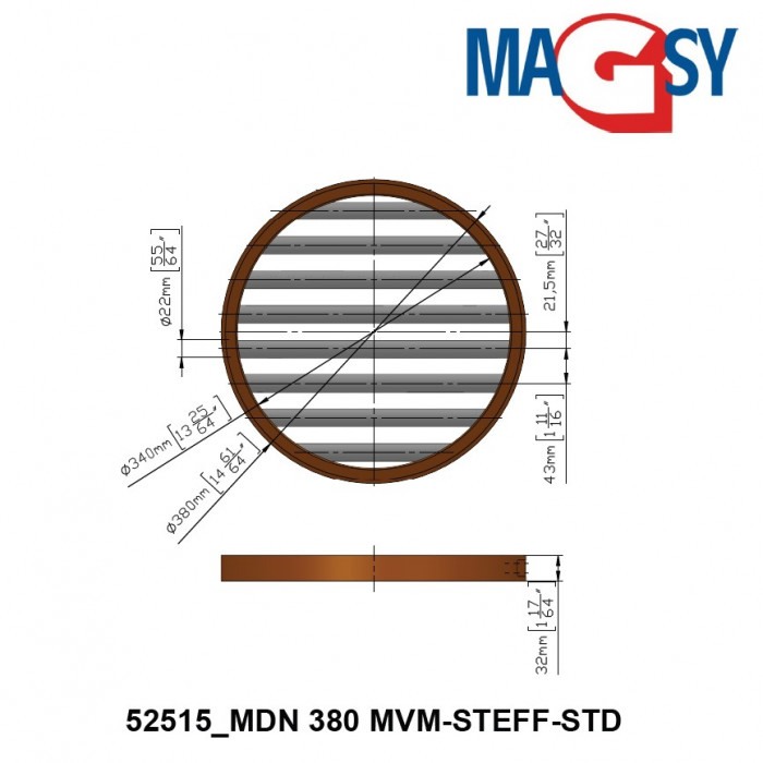 Magnet pentru pâlnia de alimentare MDN 380 MVM-STEFF-STD, 4.530 Gs, 35,5 N [6]