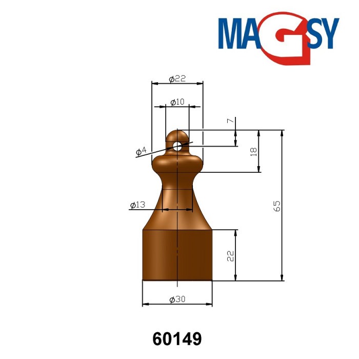 Magnet puternic în carcasă de plastic - portocaliu [4]