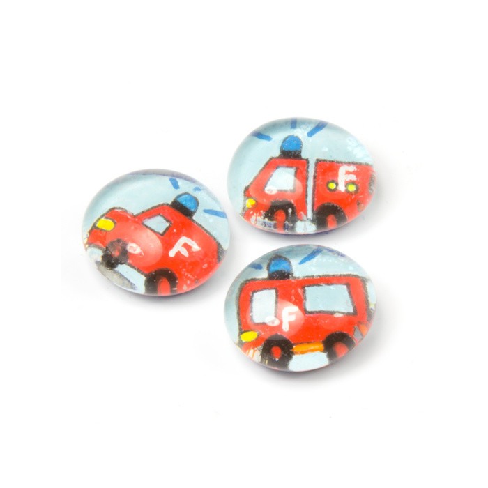 Magneți de frigider din sticlă - pompieri - 3 buc. [1]