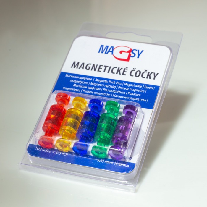 Magneți puternici conici colorati diam.10x17,5 -  amestecate - set 10 buc [2]