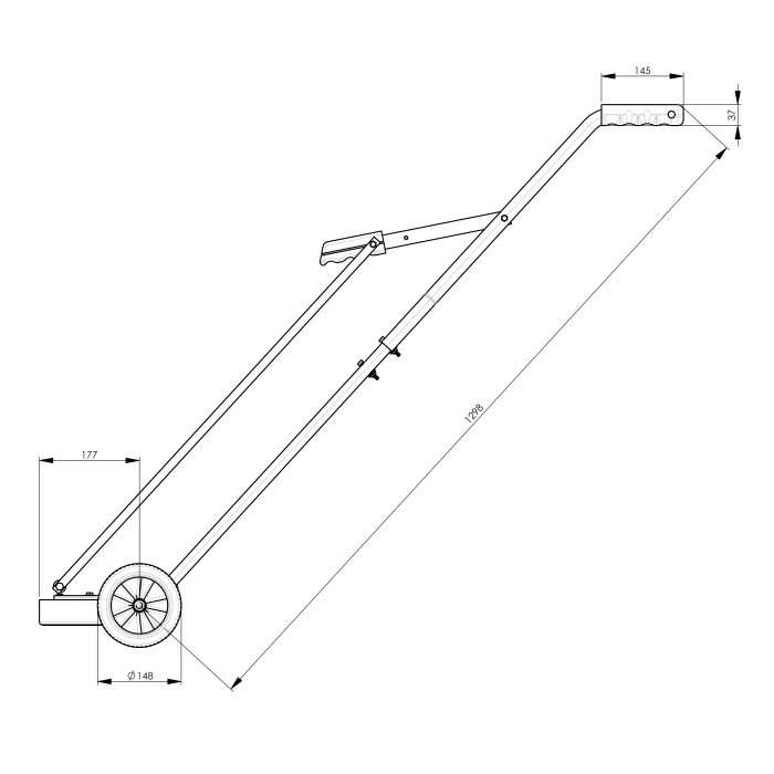 Mătură magnetică, execuție UP, lățime 60 cm, magnet de ferită [3]