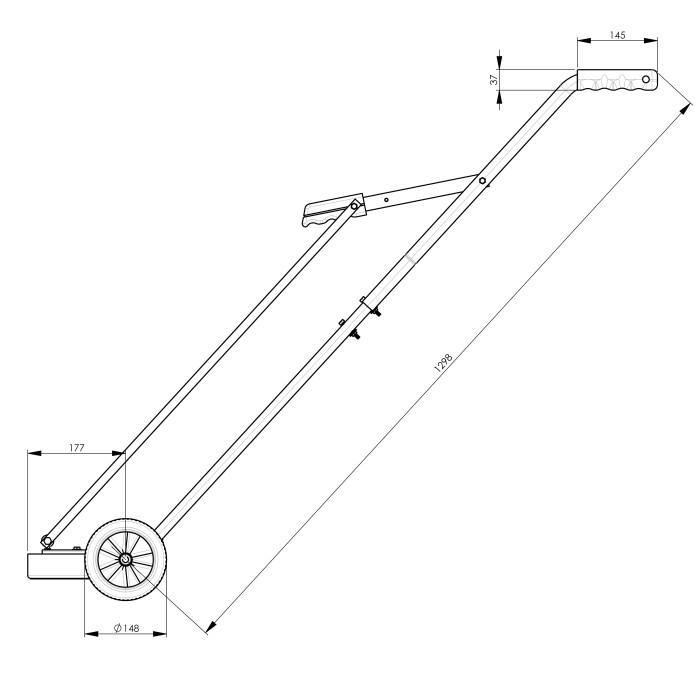 Mătură magnetică, execuție UP, lățime 90 cm, magnet de ferită [3]