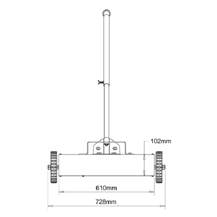 Mătură magnetică, lățime 600 mm, magneți din ferită [3]