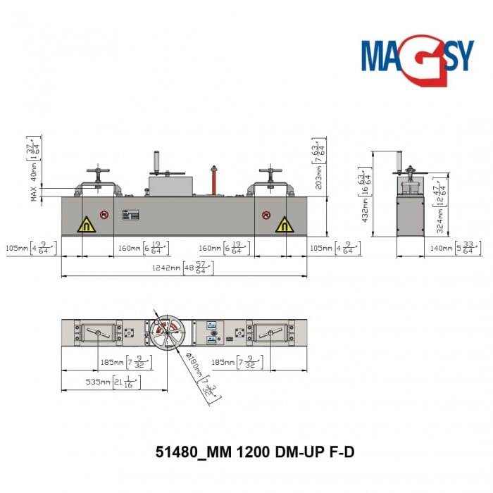 Mătură magnetică pentru cărucioare de curățenie MM 1200 DM-UP F-D [5]