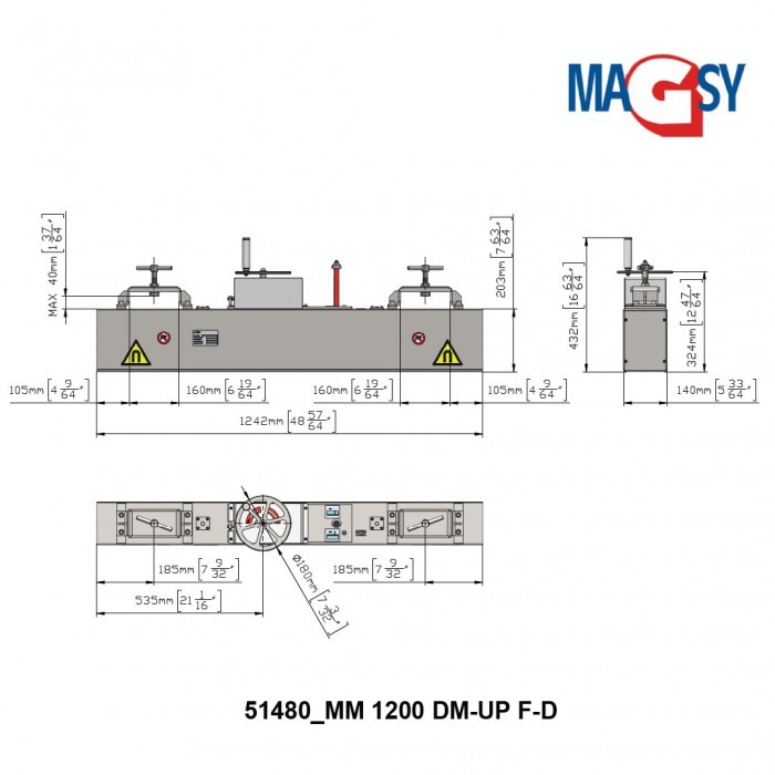Mătură magnetică pentru cărucioare de curățenie MM 1200 DM-UP F-D [2]