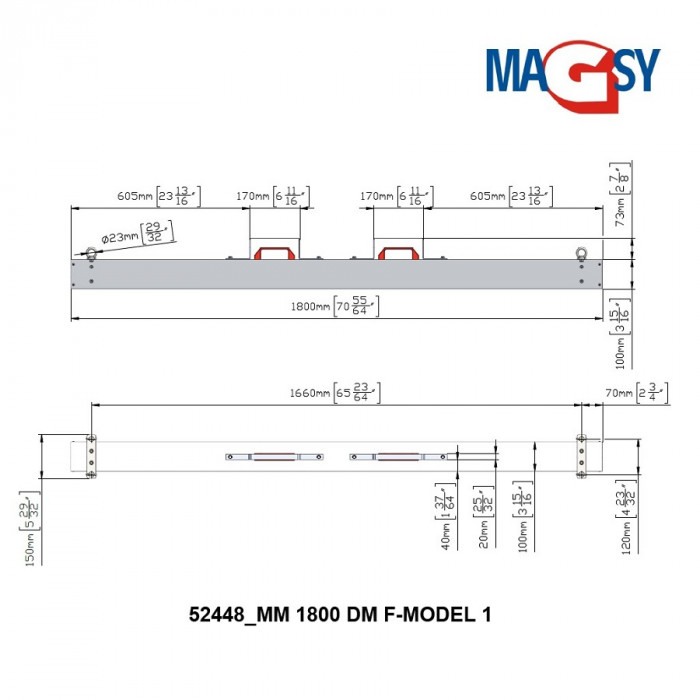 Mătură magnetică pentru cărucioare de curățenie MM 1800 DM F-MODEL 1 [3]