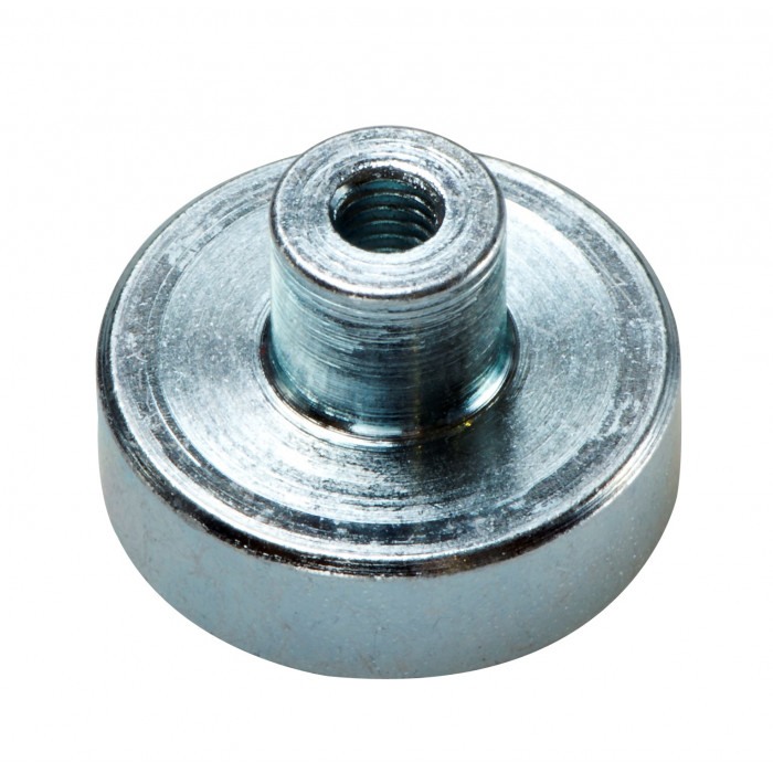 Oală magnetică diam. 40 x înăltime 8 mm, coadă cu filet exterior M6 x 10 mm [1]