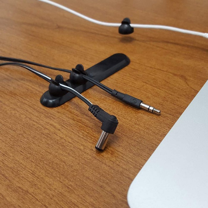 Organizator de cablu magnetic C-Slide, negru, 3 cleme de cablu [2]