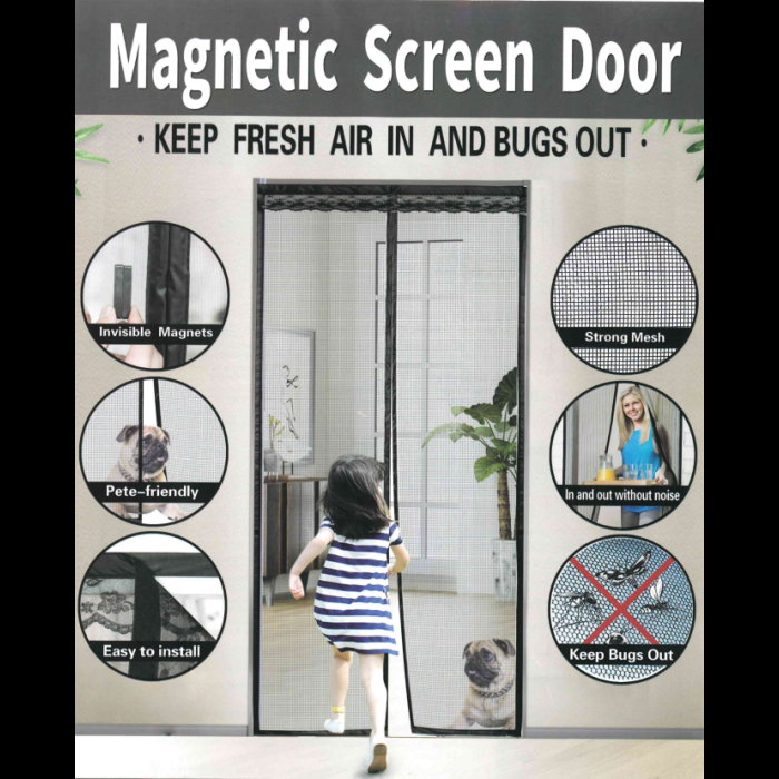 Plasă ușă cu închidere magnetică, 100 x 210 cm [3]