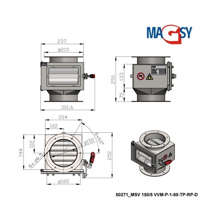 Separator magnetic cu grile MSV 150/5 VVM-P-1-80-TP-RP-D [3]