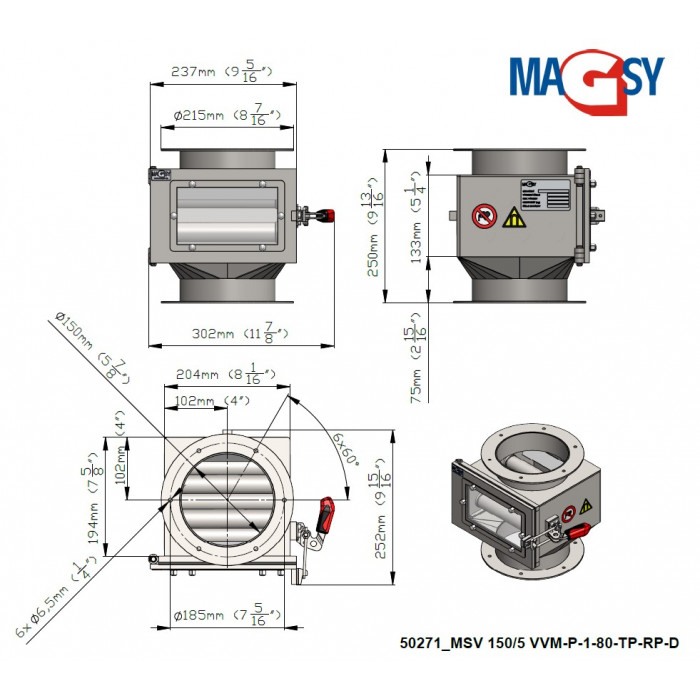 Separator magnetic cu grile MSV 150/5 VVM-P-1-80-TP-RP-D [4]