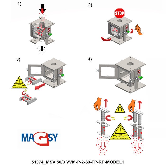 Separator magnetic cu grile MSV 50/3 VVM-P-2-80-TP-RP-MODEL1 [2]