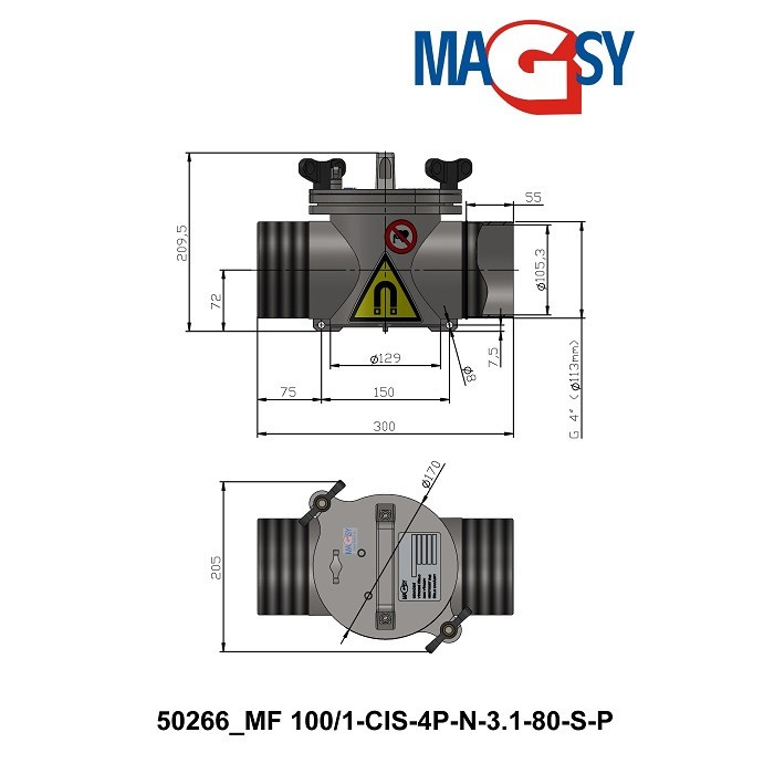 Separator magnetic lichide MF 100/1-CIS-4P-N-1.1-80-N-P-MODEL 1 [2]