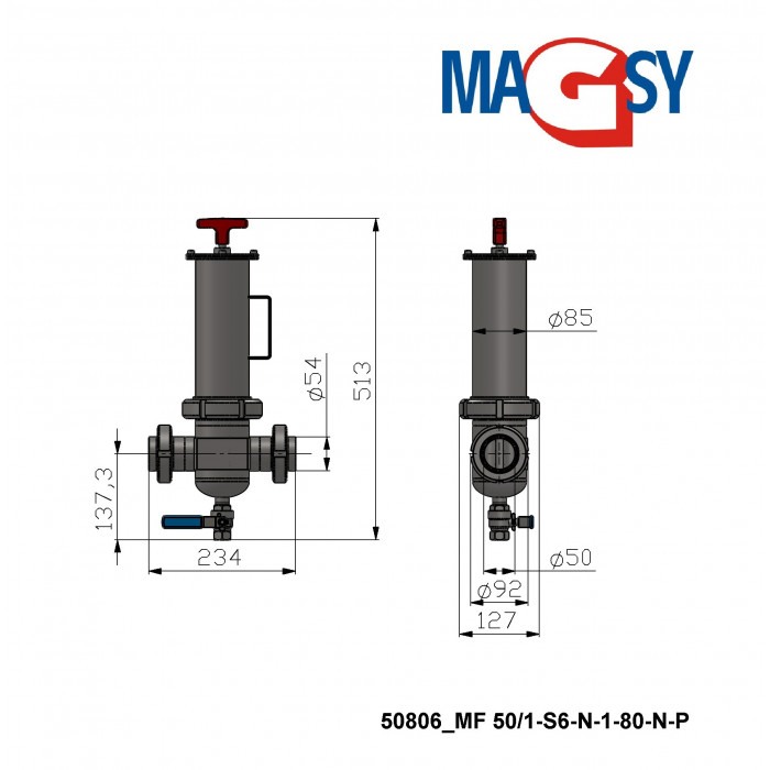 Separator magnetic lichide MF 50/1-S6-N-1-80-N-P [2]