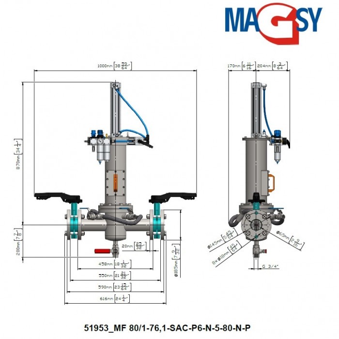 Separator magnetic lichide MF 80/1-76,1-SAC-P6-N-5-80-N-P [5]