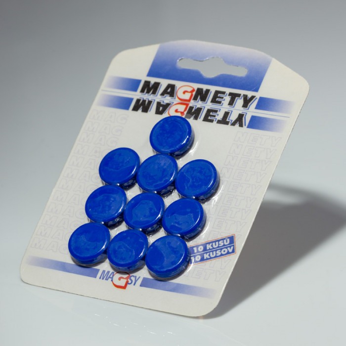 Set magneți colorați ambalați diam.20x5 albastre [2]