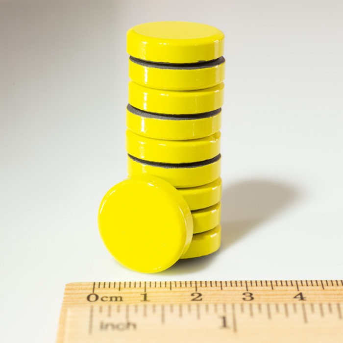 Set magneți colorați ambalați diam.20x5 galbene [1]