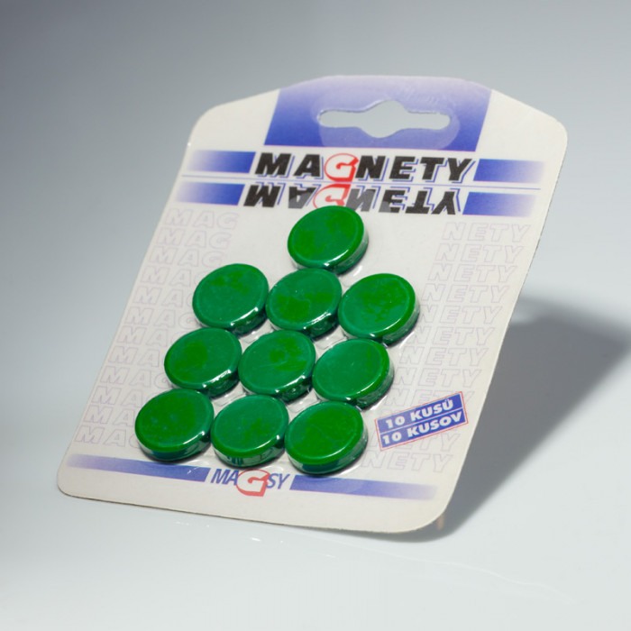 Set magneți colorați ambalați diam.20x5 verzi [2]