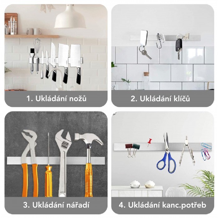 Suport magnetic pentru cuțite și ustensile de bucătărie, lungime 40 cm [4]