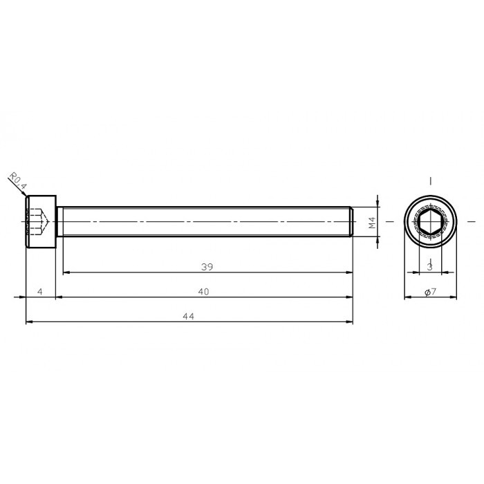 Șurub din oțel inoxidabil M4x40 / inbus [2]
