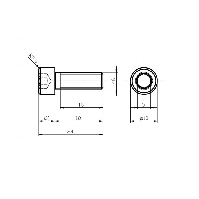 Șurub din oțel inoxidabil M6x18 / inbus [2]