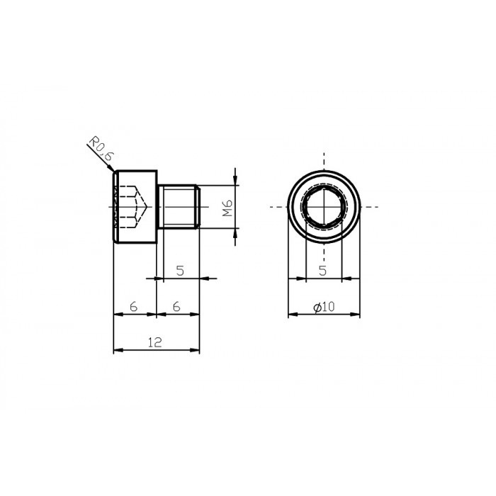 Șurub din oțel inoxidabil M6x6 / inbus [2]